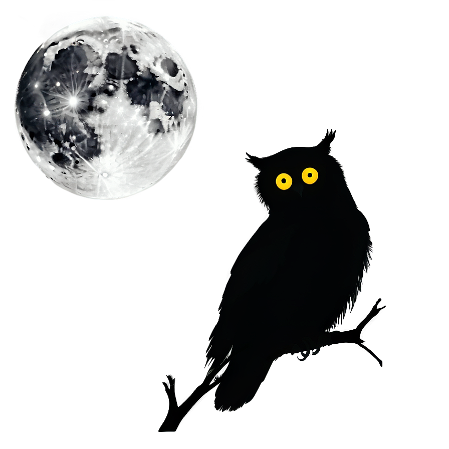 Moon And Owl Silhouette Png 67 PNG Image