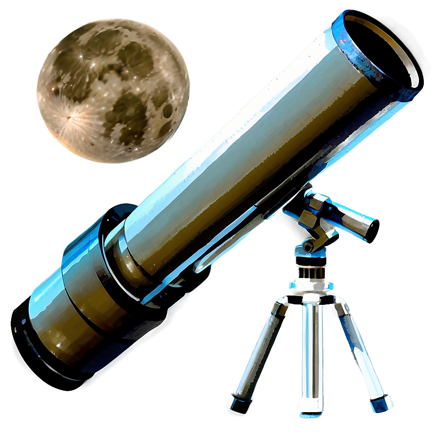 Moon And Telescope Transparent Png Yrl39 PNG Image