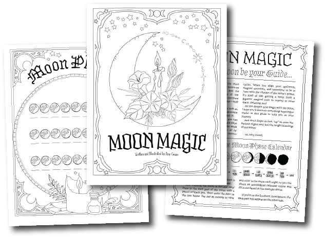 Moon Magic Coloring Pages PNG Image