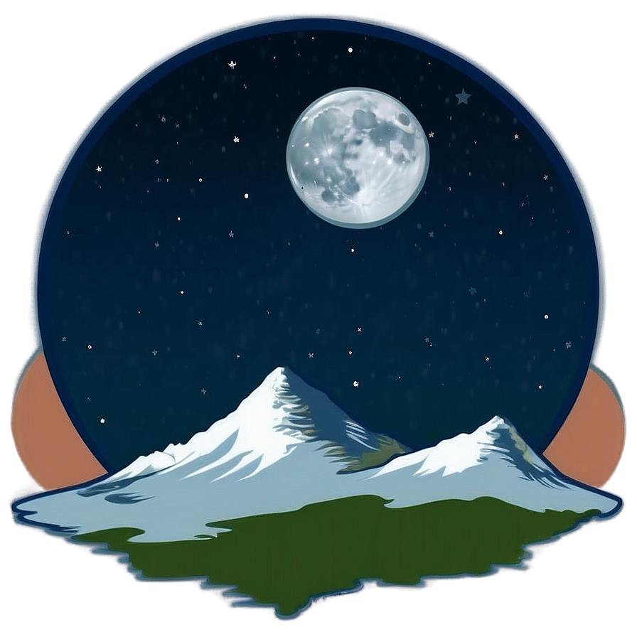 Moon Over Mountains Transparent Png Whi26 PNG Image