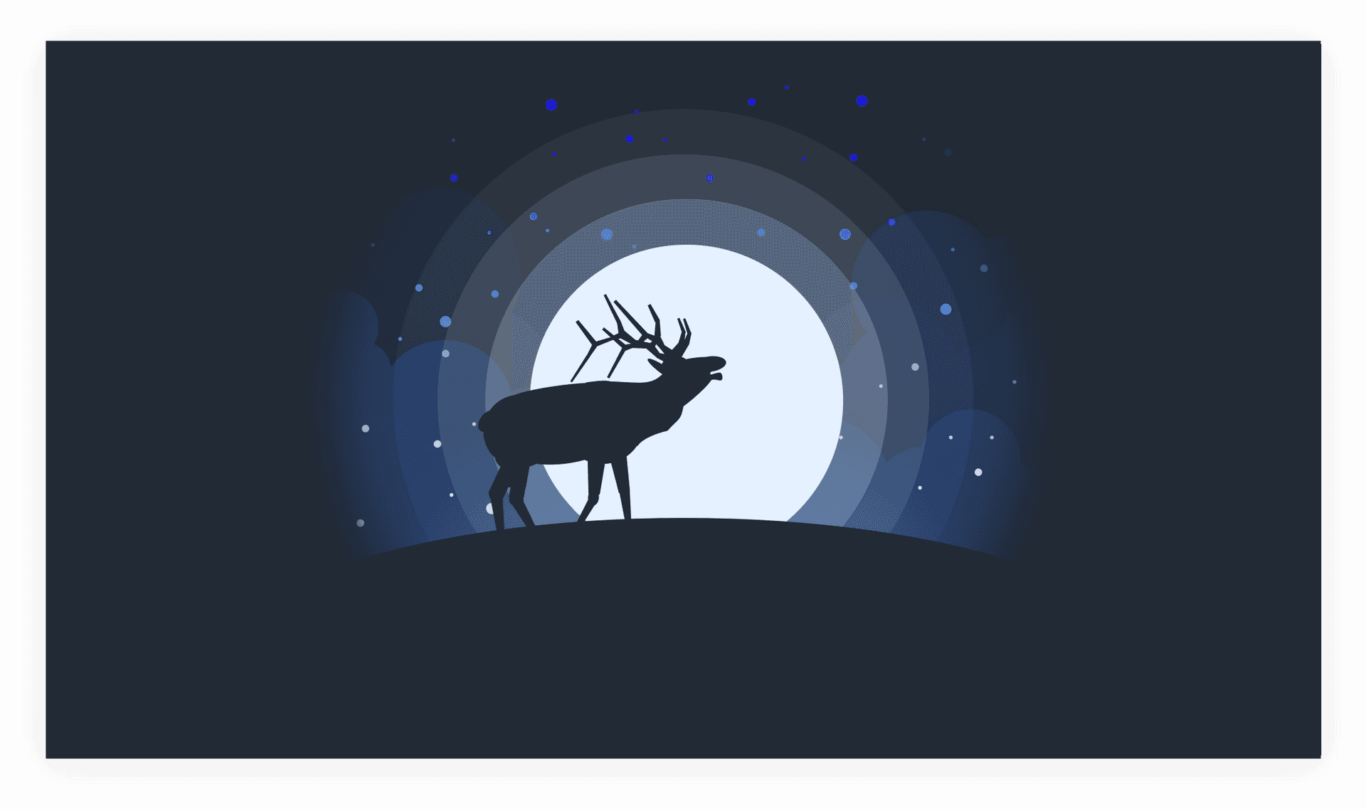 Moonlit Elk Silhouette PNG Image