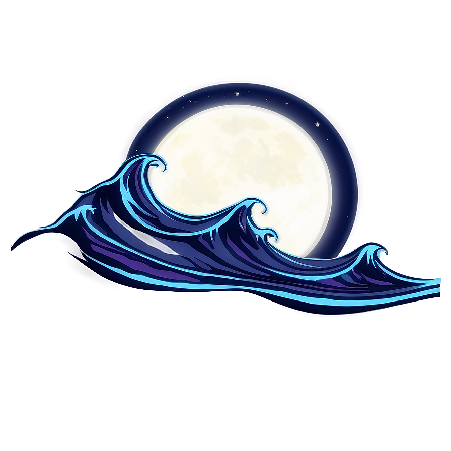 Moonlit Night Wave Png Rgd77 PNG Image