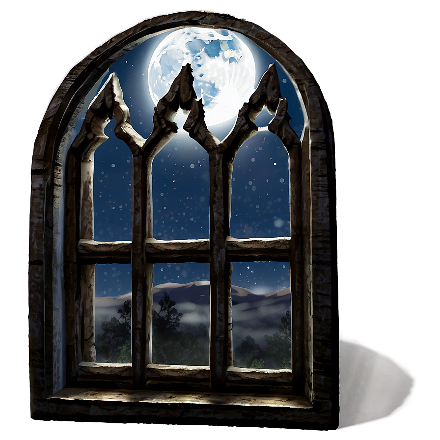 Moonlit Night Window Png 05042024 PNG Image