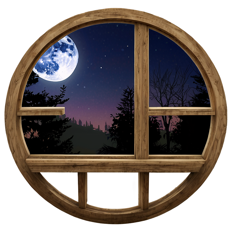 Moonlit Night Window Png Nhd PNG Image