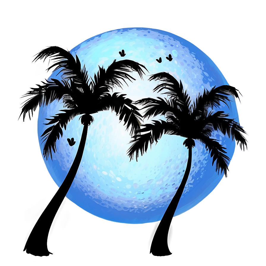 Moonlit Palm Tree Png Ibp PNG Image