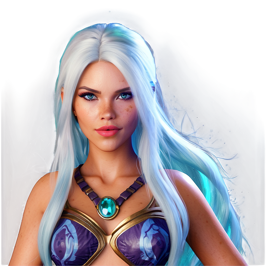 Moonlit Siren Portrait Png Agu68 PNG Image