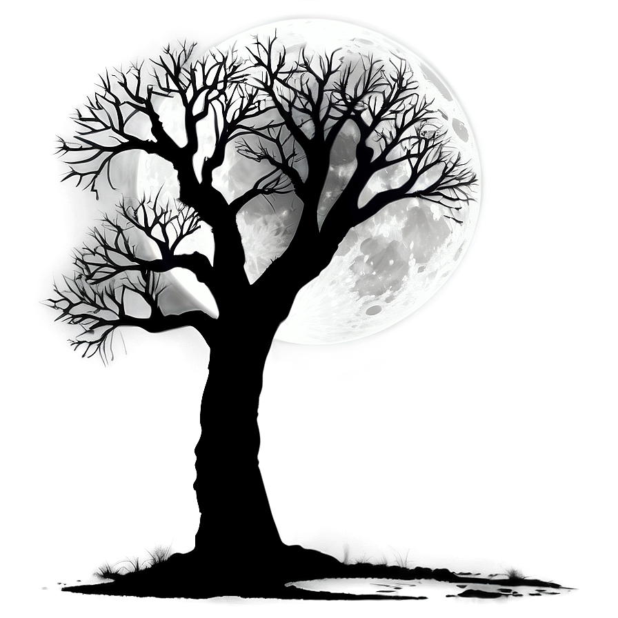 Moonlit Tree Silhouette Png 27 PNG Image