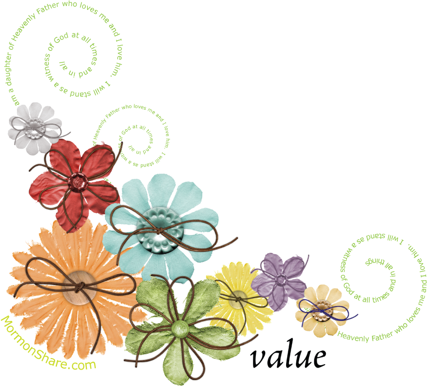 Mormon Values Floral Graphic PNG Image