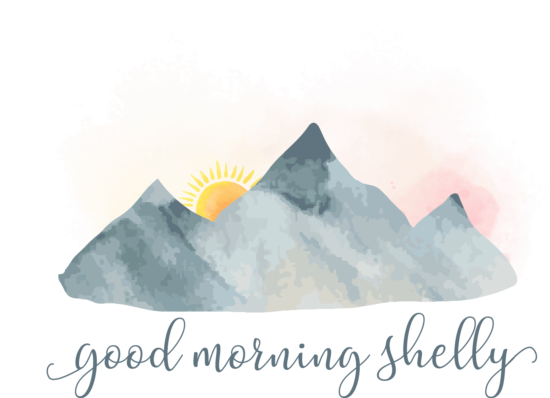 Morning Mountain Sunrise Greeting PNG Image