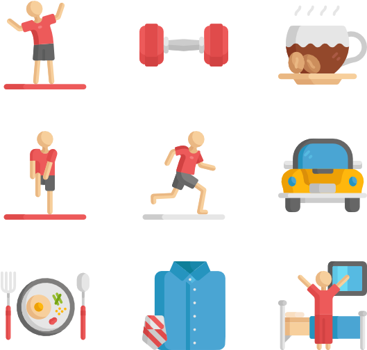 Morning Routine Icons PNG Image