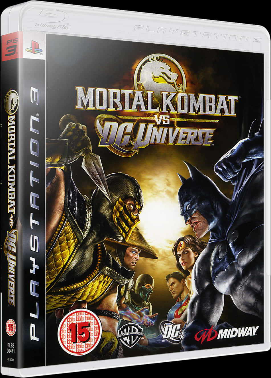 Mortal Kombatvs D C Universe P S3 Game Cover PNG Image