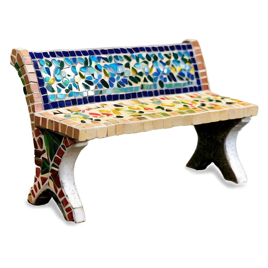 Mosaic Garden Bench Png 06252024 PNG Image