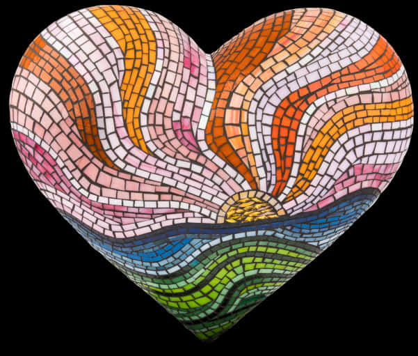 Mosaic Heart Artwork PNG Image