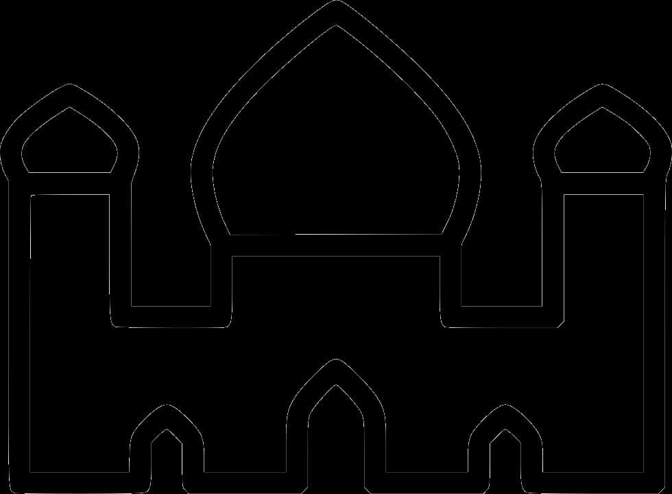 Mosque Silhouette Outline PNG Image