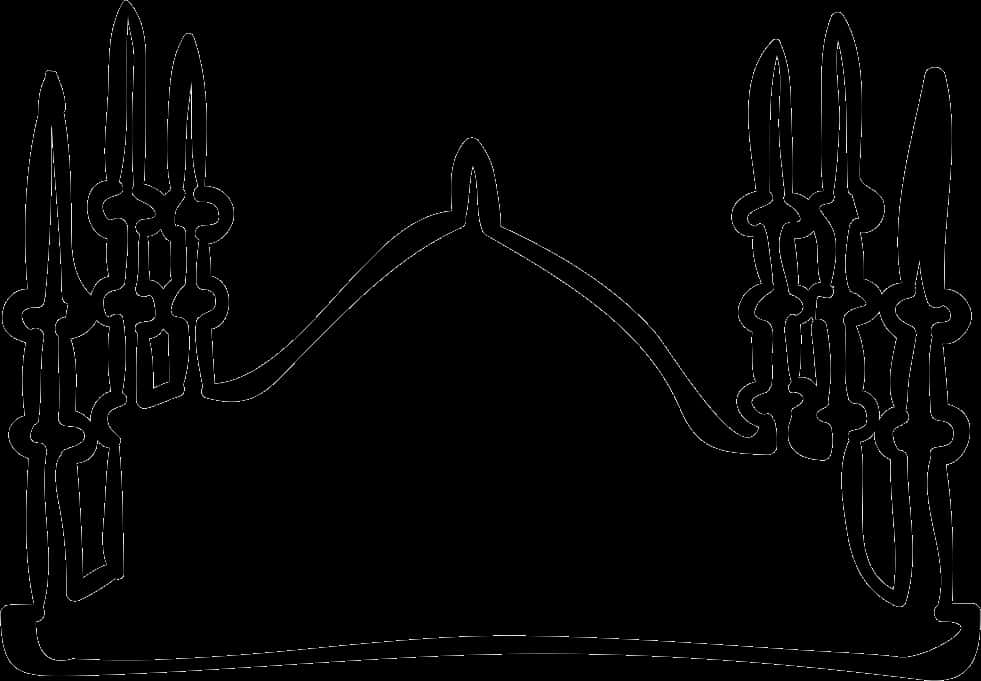 Mosque Silhouette Outline PNG Image