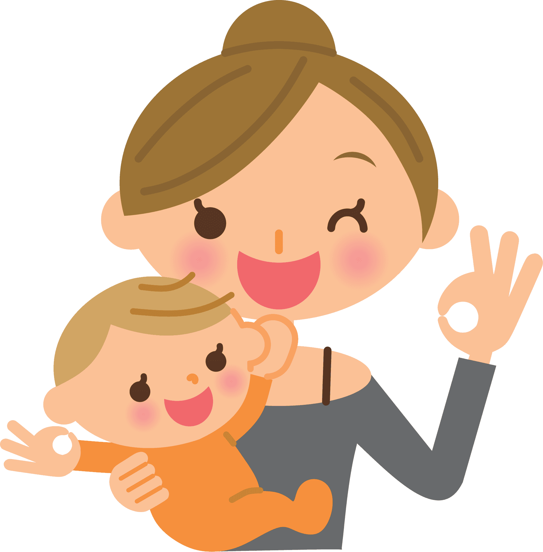 Mother Child Happy Gesture PNG Image