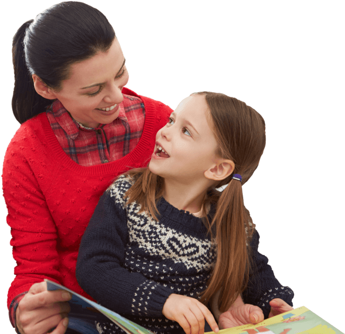 Mother Daughter Reading Time PNG Image