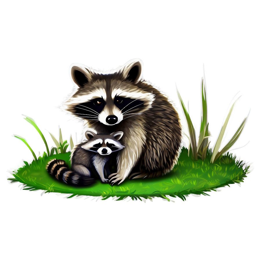 Mother Raccoon And Baby Png Hlh66 PNG Image