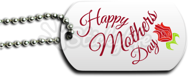 Mothers Day Dog Tag Greeting PNG Image