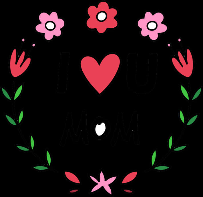 Mothers Day Love You Mom Graphic PNG Image