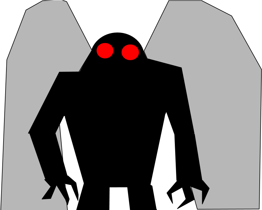 Mothman Silhouette Red Eyes PNG Image