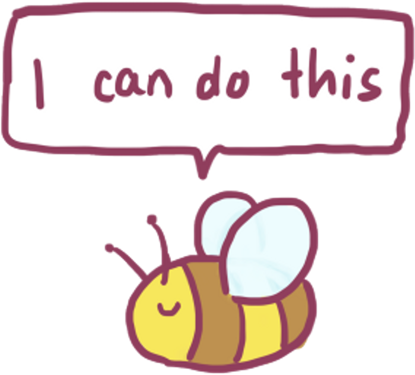 Motivational Bee Kawaii Art PNG Image