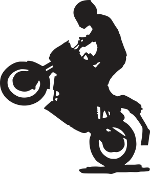 Motorcycle Stunt Silhouette PNG Image