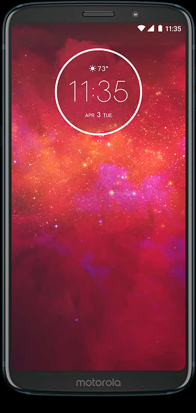 Motorola Smartphone Cosmic Display PNG Image