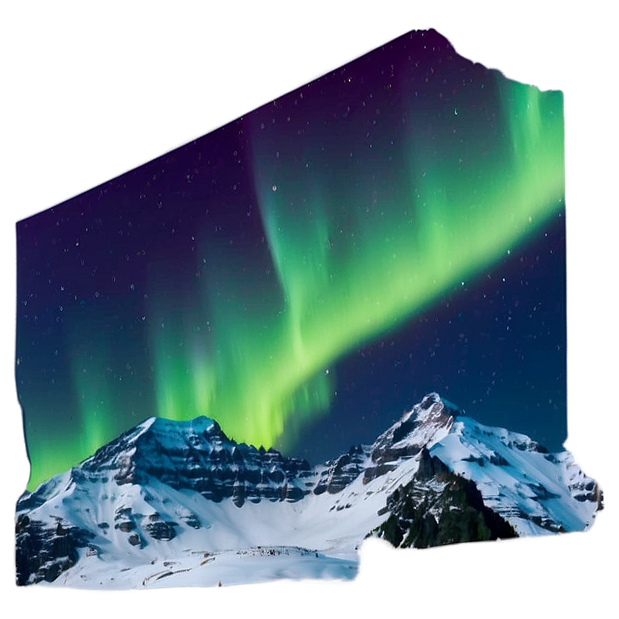 Mountain And Aurora Borealis Png Chc PNG Image