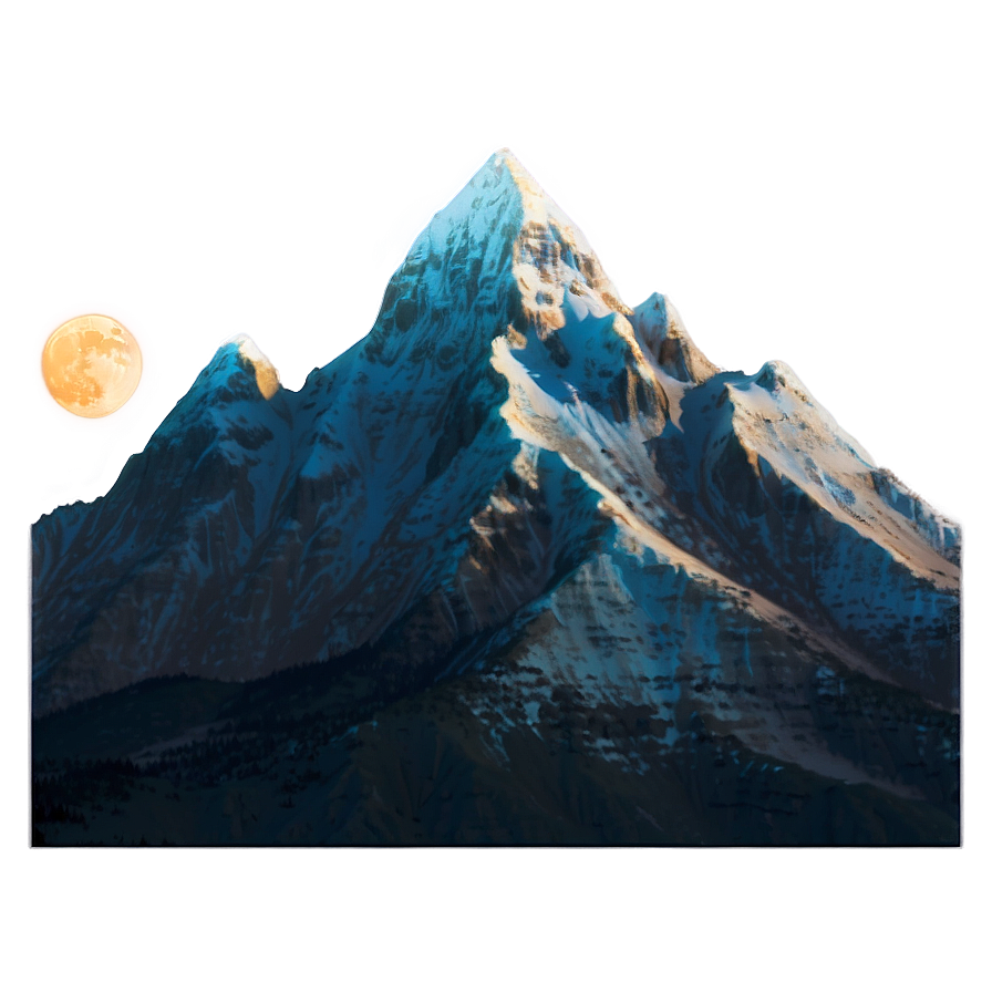 Mountain And Moon Png Dik27 PNG Image