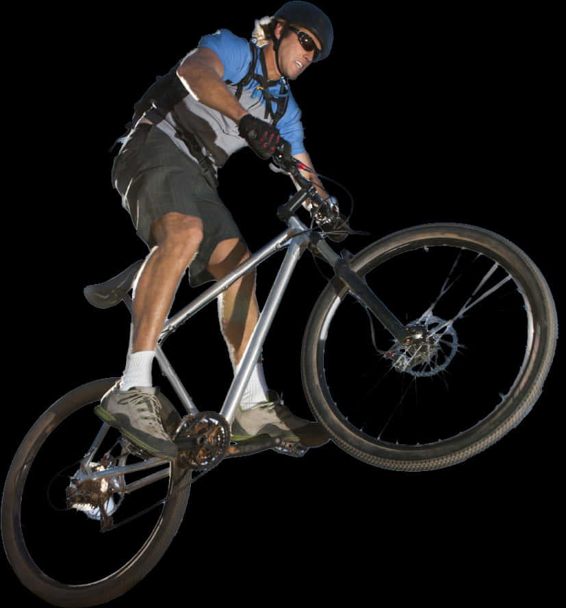 Mountain Biker Mid Air Trick PNG Image