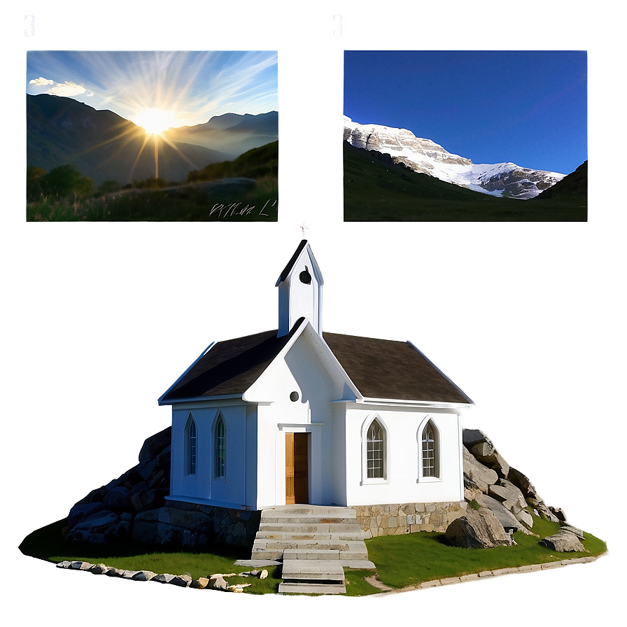 Mountain Chapel Landscape Png 6 PNG Image