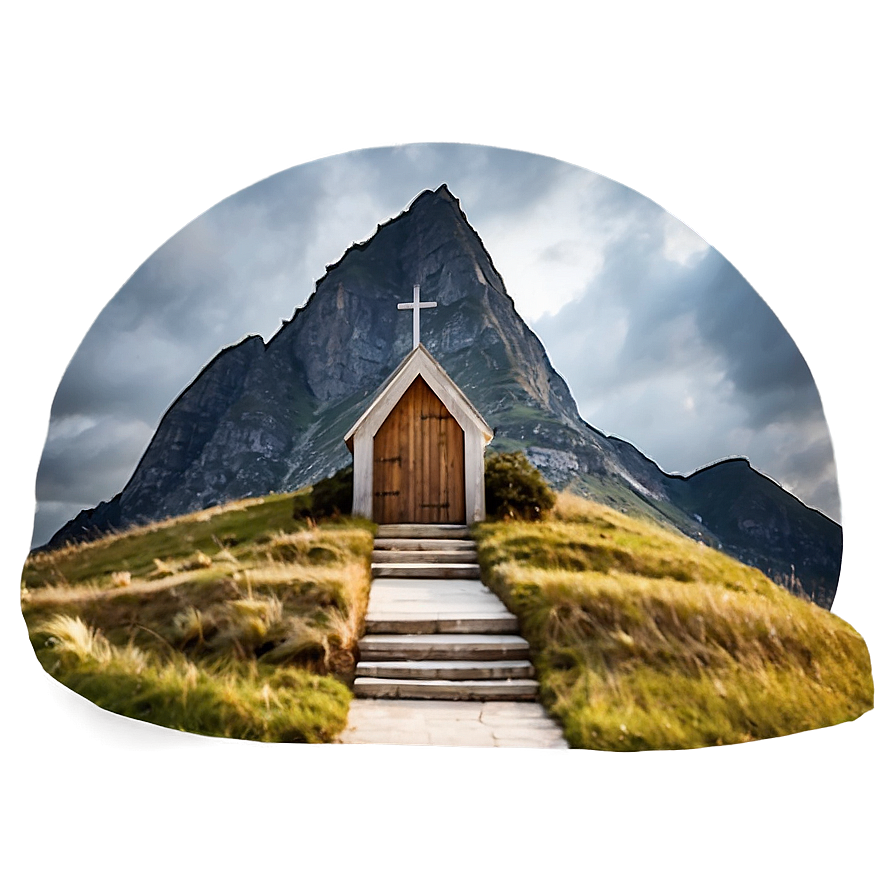 Mountain Chapel Landscape Png Dgd35 PNG Image