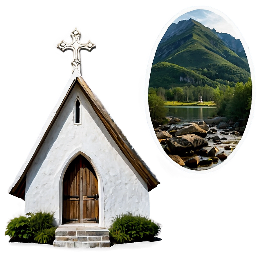 Mountain Chapel Landscape Png Fgu PNG Image