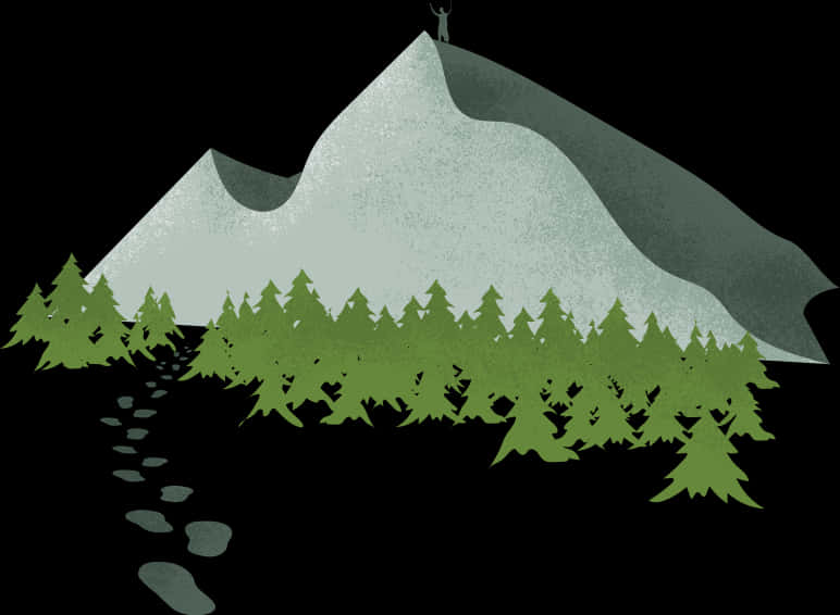 Mountain Forest Illustration PNG Image