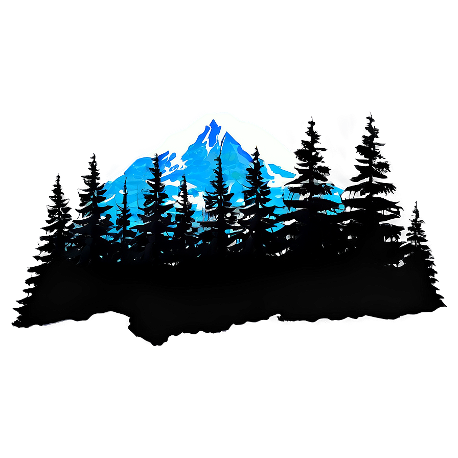 Mountain Forest Silhouette Png Urw PNG Image