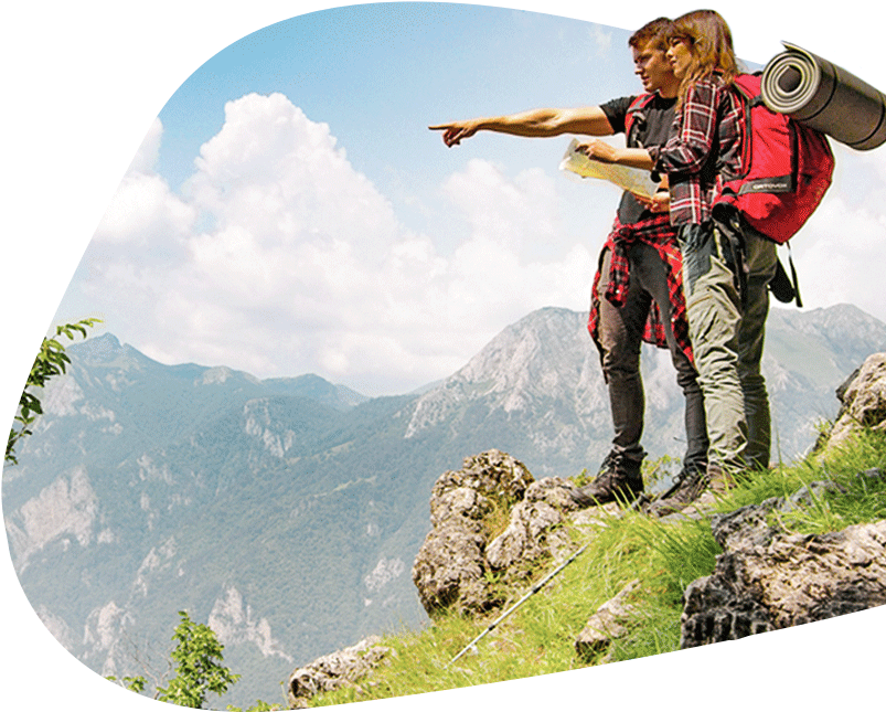 Mountain Hiking Adventure PNG Image