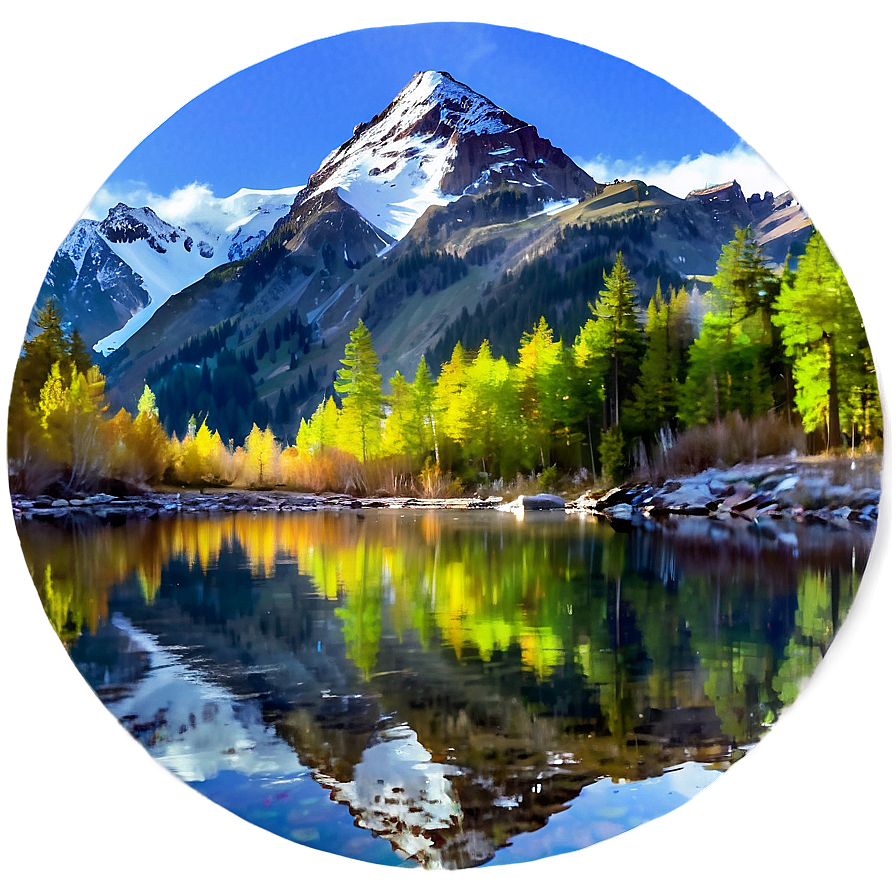 Mountain Reflection In Water Png Cdg18 PNG Image