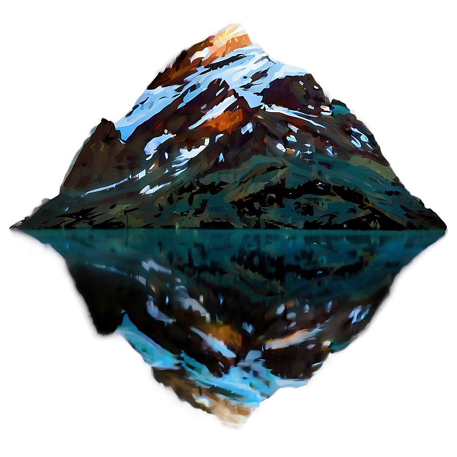 Mountain Reflection In Water Png Ofi PNG Image