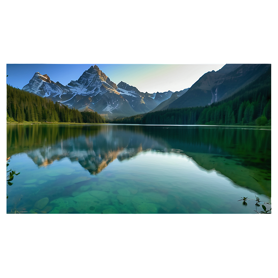 Mountain Reflection Lake Png Hyb78 PNG Image