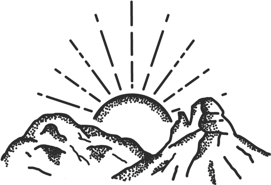 Mountain Sunrise Silhouette PNG Image