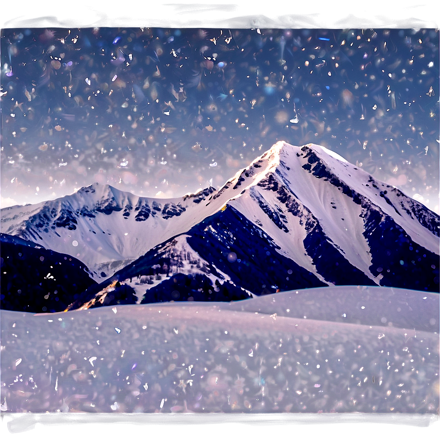 Mountain With Snowflakes Png 81 PNG Image