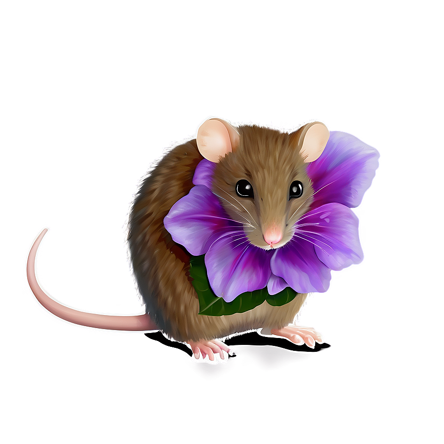 Mouse With Flower Png Hoq PNG Image