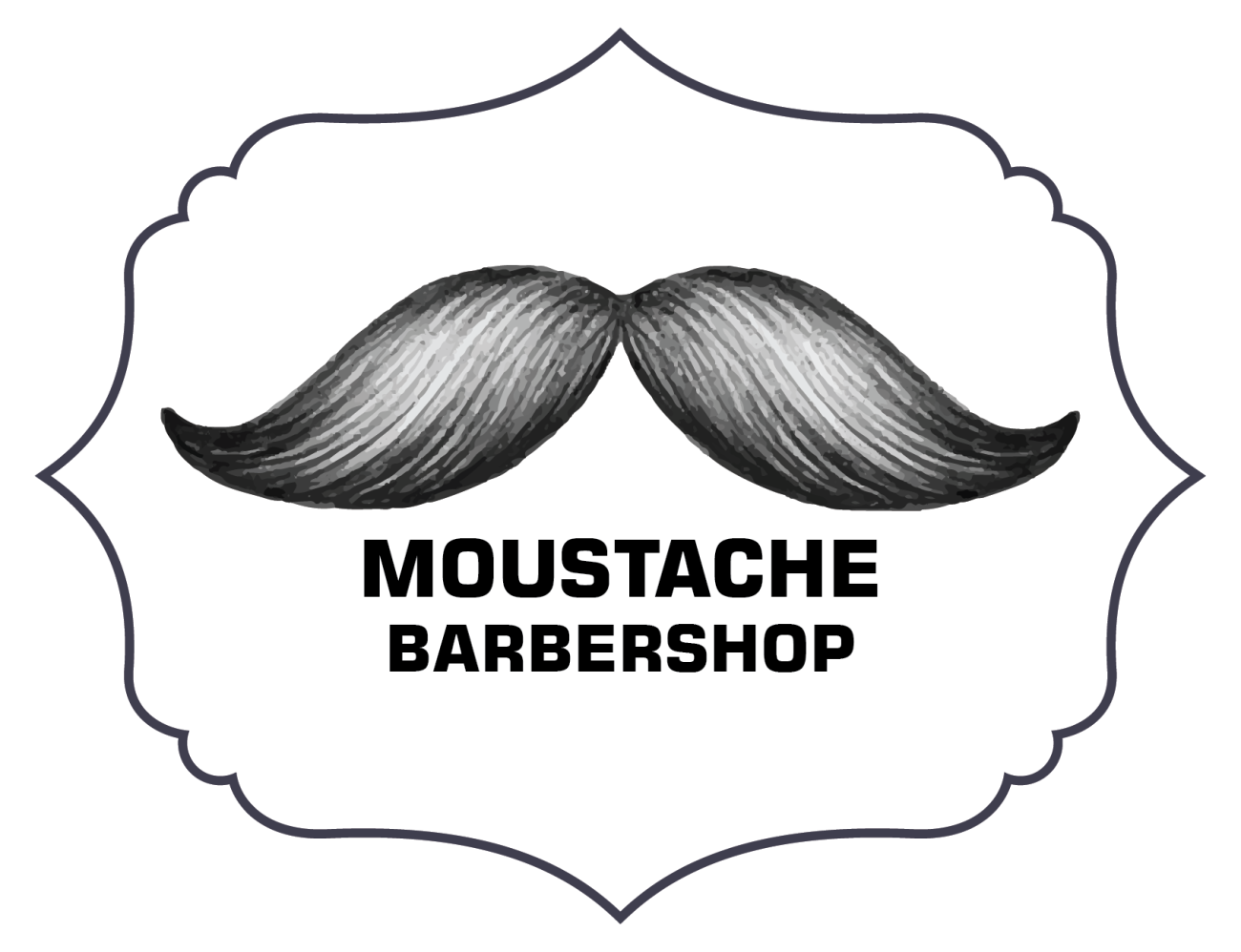 Moustache Barbershop Logo PNG Image