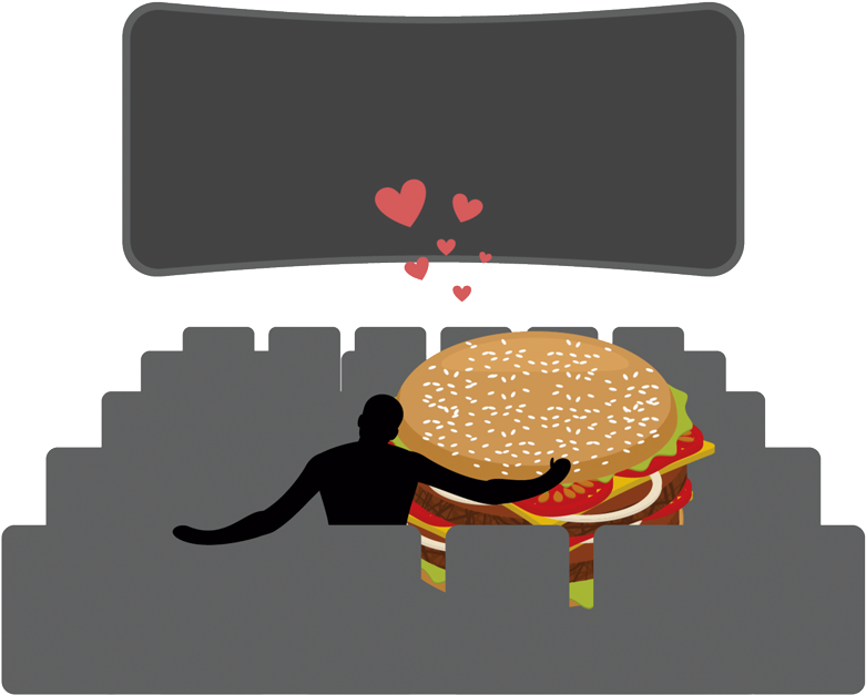 Movie Lover Burger Date PNG Image