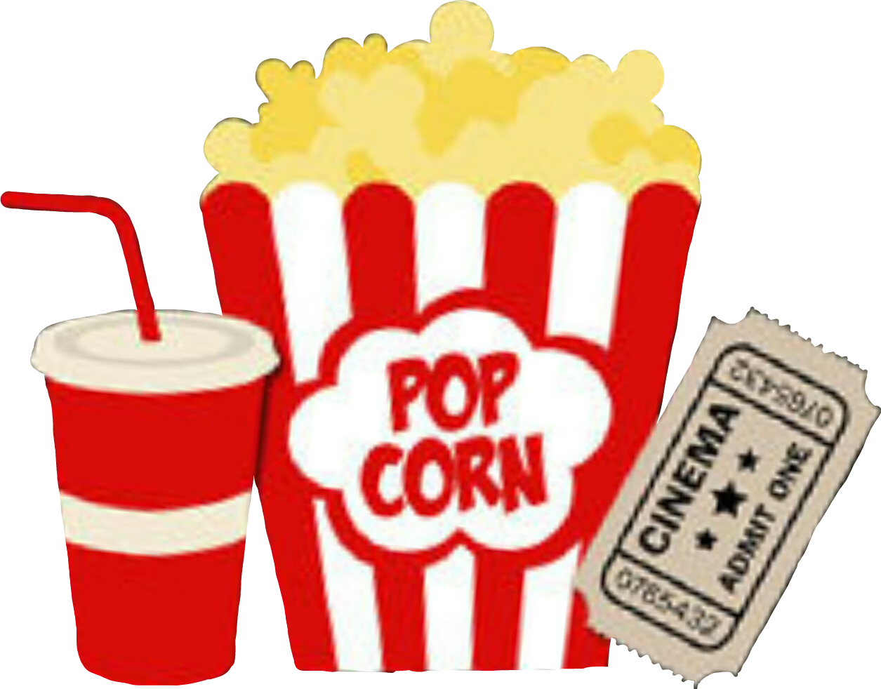 Movie Snacksand Ticket PNG Image