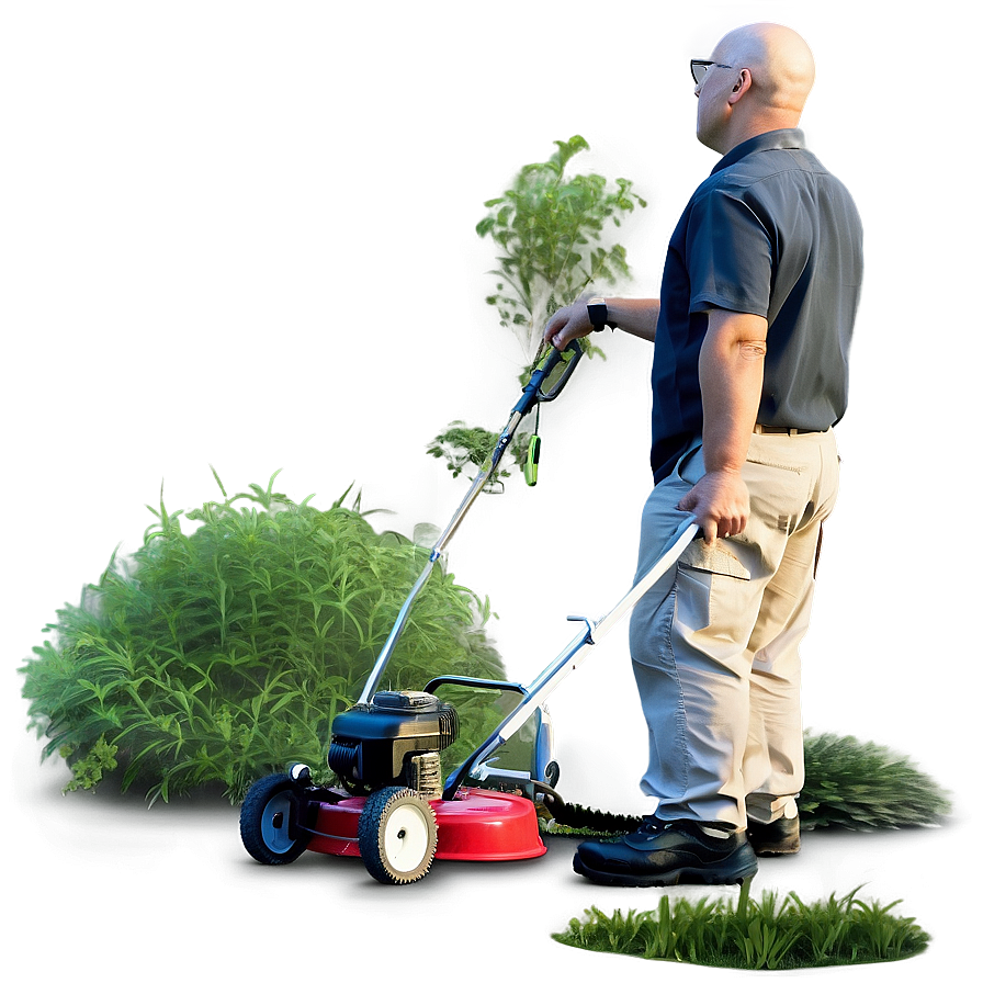 Mowing Around Trees And Shrubs Png Ret PNG Image