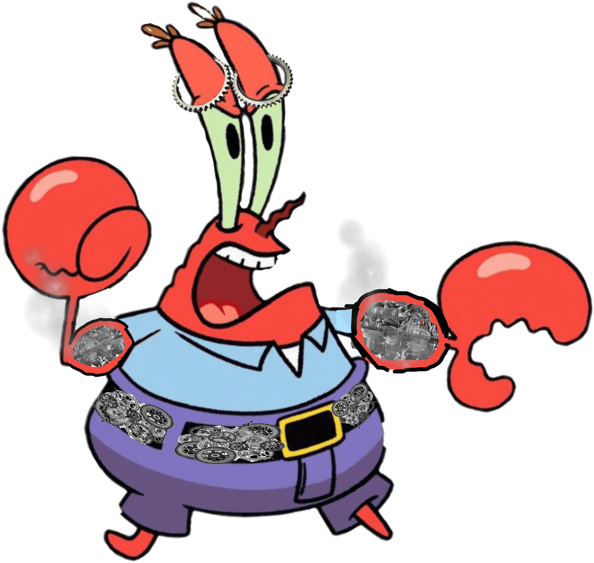 Mr Krabs Money Obsession PNG Image