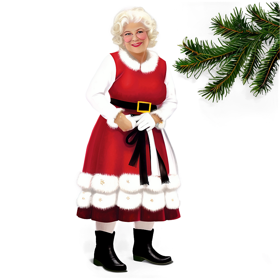 Mrs Claus And Christmas Tree Png 78 PNG Image