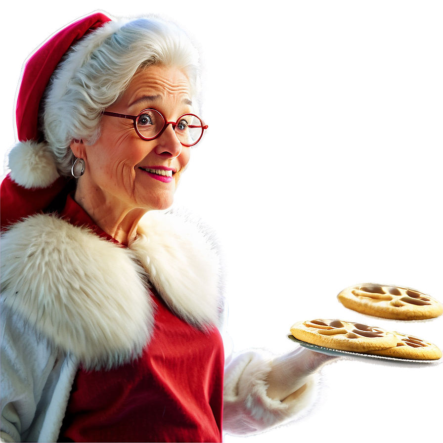 Mrs Claus Baking Cookies Png Shk PNG Image